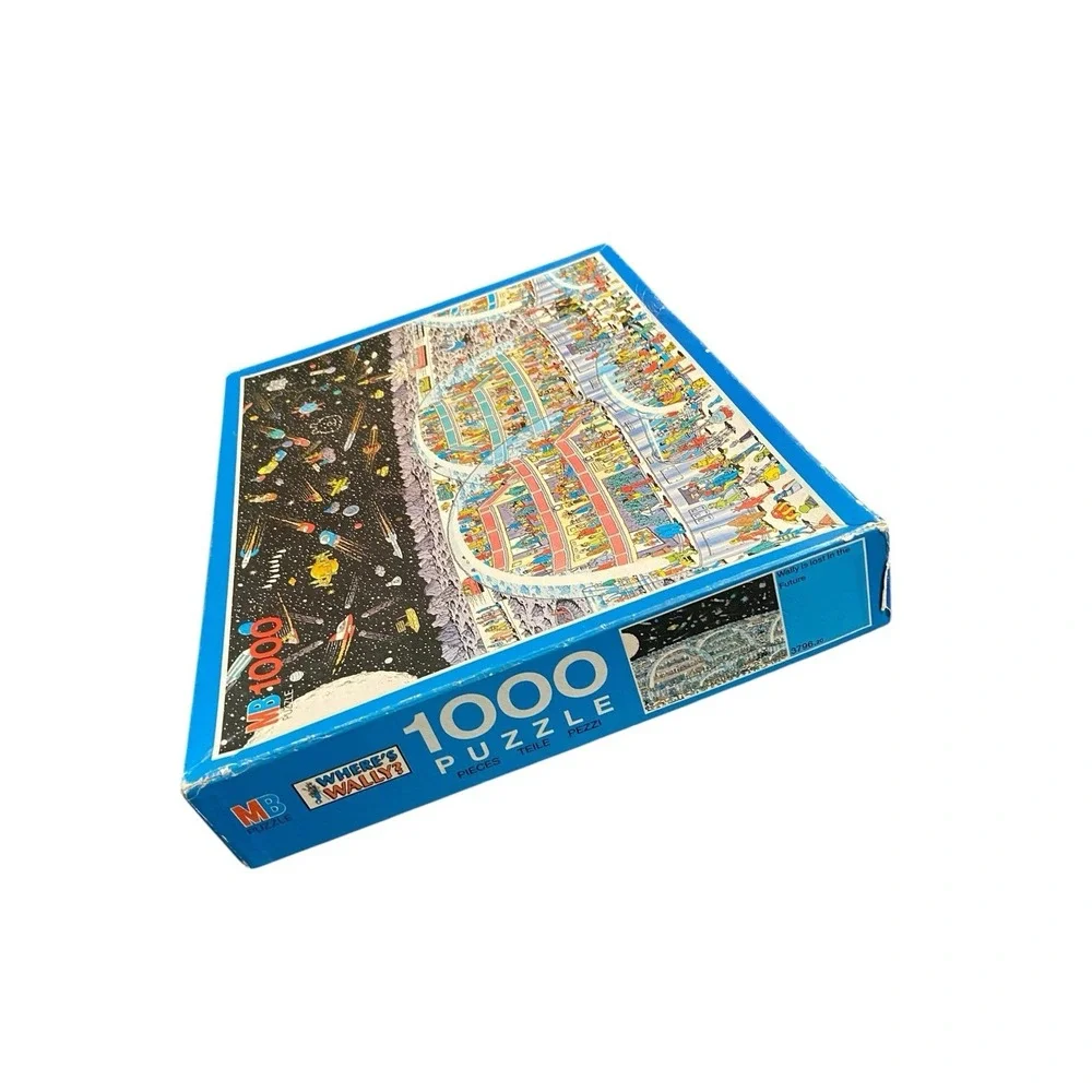Vintage 1990 MB Where's Wally Future 1000 Pc Puzzle As Is Holland